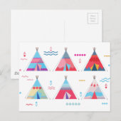 roze tipi briefkaart (Voorkant / Achterkant)
