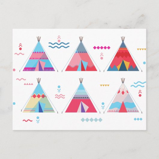 roze tipi briefkaart (Voorkant)
