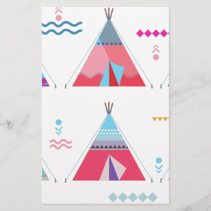 roze tipi briefpapier
