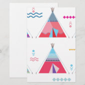 roze tipi briefpapier (Voorkant / Achterkant)