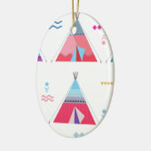roze tipi keramisch ornament (Links)