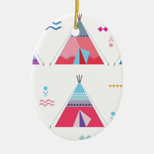 roze tipi keramisch ornament (Voorkant)
