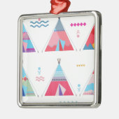 roze tipi metalen ornament (Links)