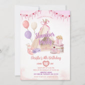 Roze Tipi Sleepover Tent Slumber Party Verjaardag Kaart (Voorkant)