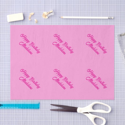 Roze Tissue Papier met je eigen tekst (Craft)