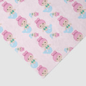 Roze tissuepapier voor het schildklierpatroon (Detail)