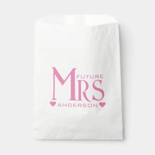 Roze Toekomst Mrs Engagement Party Vrijgezellenfee Bedankzakje (Voorkant)