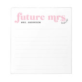 Roze Toekomst Mrs. om  typografie te noemen Notitieblok (Voorkant)