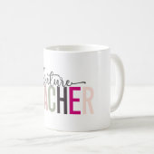 Roze Toekomstige schoolcadeau Koffiemok (Voorkant rechts)