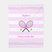 Roze toekomstige tennisster gepersonaliseerd in st fleece deken (Voorkant)