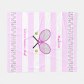 Roze toekomstige tennisster gepersonaliseerd in st fleece deken (Voorkant (Horizontaal))