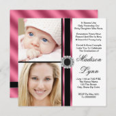 Roze toen en nu Foto Afstuderen Kaart (Voorkant / Achterkant)