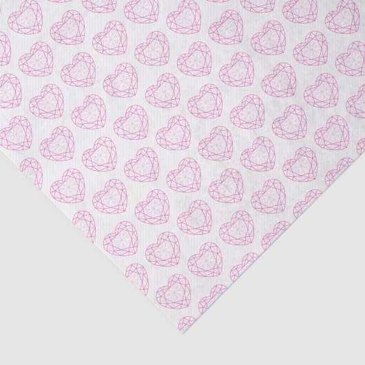 Roze toermalijn edelsteen hart patroon weefsel tissuepapier (Detail)