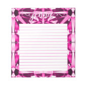 Roze Toermalijn Edelsteen Lijn Gepersonaliseerd Notitieblok (Voorkant)