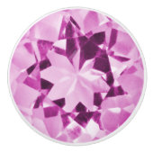 Roze toermalijn illusie keramische knop (Voorkant)
