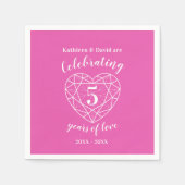 Roze toermalijn jubileum 5 jaar liefdesservet servet (Voorkant)