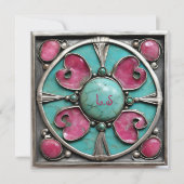 Roze Toermalijn Oktober Geboortesteen Kaart (Voorkant)