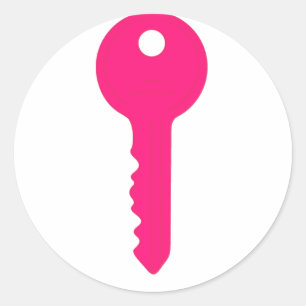 Roze toets ronde sticker