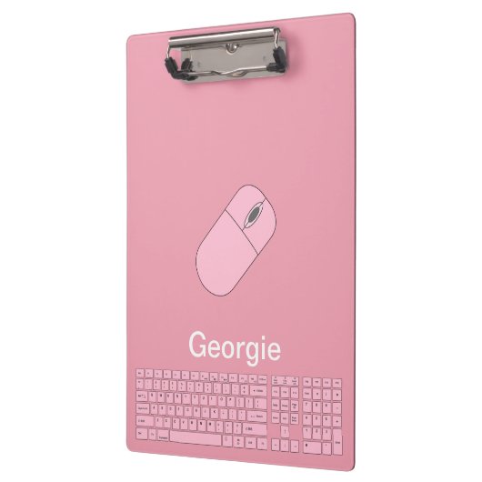 Roze toetsenbord, muis en potlood klembord (Links)