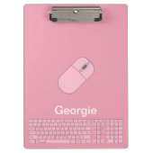 Roze toetsenbord, muis en potlood klembord (Voorkant)