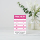 Roze Toevoegen Logo Haar Stylist Volgende Afsprake Afsprakenkaartje (Staand voorkant)