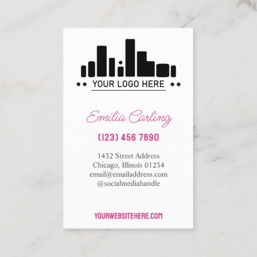 Roze Toevoegen Logo Haar Stylist Volgende Afsprake Afsprakenkaartje (Achterkant)