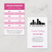 Roze Toevoegen Logo Haar Stylist Volgende Afsprake Afsprakenkaartje (Voorkant / Achterkant)