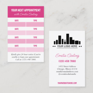 Roze Toevoegen Logo Haar Stylist Volgende Afsprake Afsprakenkaartje