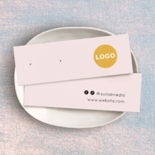 Roze Toevoegen Logo Stud Oorbel Sieraden Display K Mini Visitekaartjes