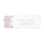 Roze toile adreslabel Franse chinoiserie chic Etiket (Voorkant)