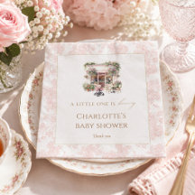 Roze Toile Baby Is Brewing Cafe Coffee Coquette 