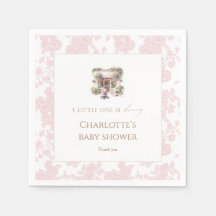 Roze Toile Baby Is Brewing Cafe Coffee Coquette 