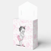 Roze Toile Baby shower Favor Boxes Bedankdoosjes (Geopend)