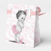 Roze Toile Baby shower Favor Boxes Bedankdoosjes (Achterkant)