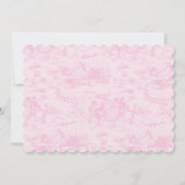 Roze Toile Baby shower Kaart (Achterkant)