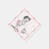 Roze Toile Baby shower Servet (Hoek)