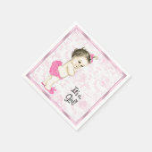Roze Toile Baby shower Servetten (Hoek)