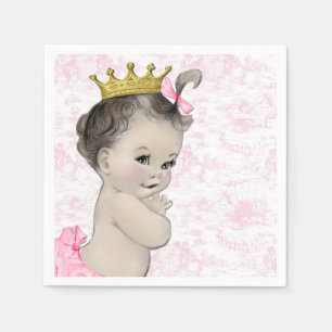 Roze Toile Baby shower Servetten