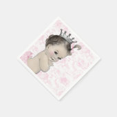 Roze Toile Baby shower Servetten (Hoek)