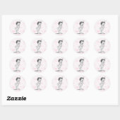  Roze Toile Baby shower Stickers (Vel)