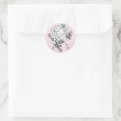  Roze Toile Baby shower Stickers (Tas)
