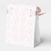 roze toile Beer Baby shower meisje Bedankdoosjes (Achterkant)