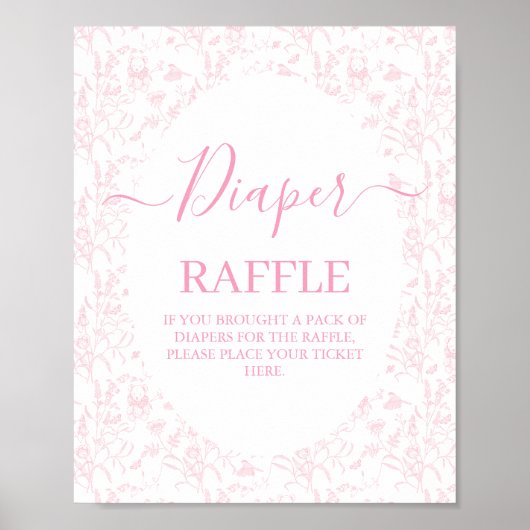 roze toile Beer Baby shower meisje Poster (Voorkant)