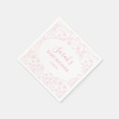 roze toile Beer Baby shower meisje Servet (Hoek)