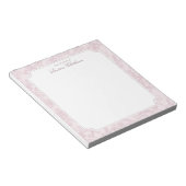 Roze Toile Bloemen Notitieblok (Schuin)