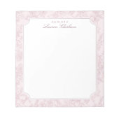 Roze Toile Bloemen Notitieblok (Voorkant)