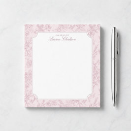 Roze Toile Bloemen Notitieblok