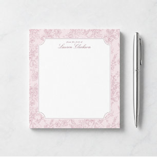 Roze Toile Bloemen Notitieblok