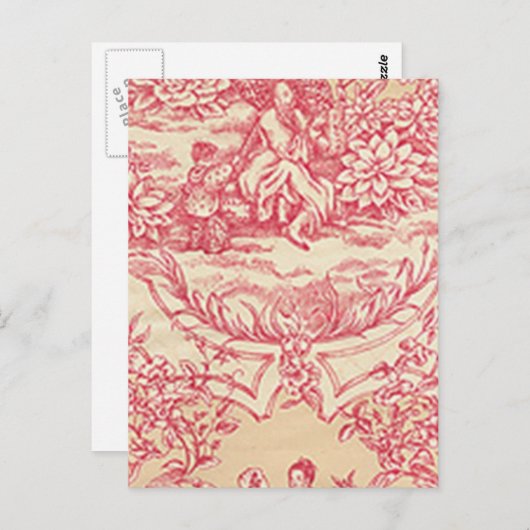 Roze toile briefkaart (Voorkant / Achterkant)