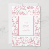 Roze  Toile Classic Vrijgezellenfeest Kaart (Achterkant)